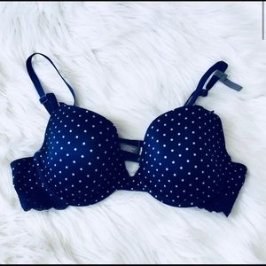 ❗️Aerie AE Katie Polka Dot Navy Lace Bra MSRP $48